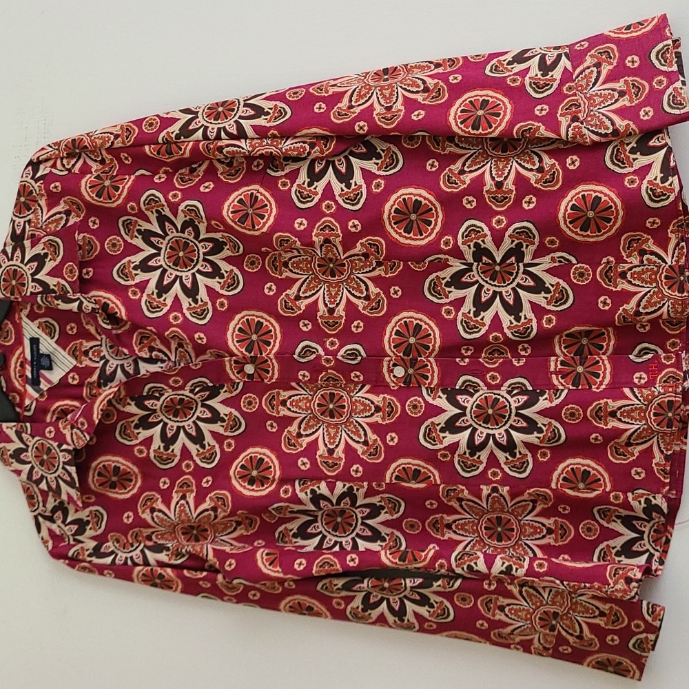 Tommy Hilfer Tailored Women's Long Sleeve Blouse, Size L